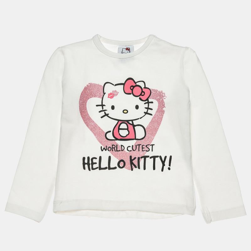 Long sleeve top Hello Kitty with glitter (18 months-8 years)