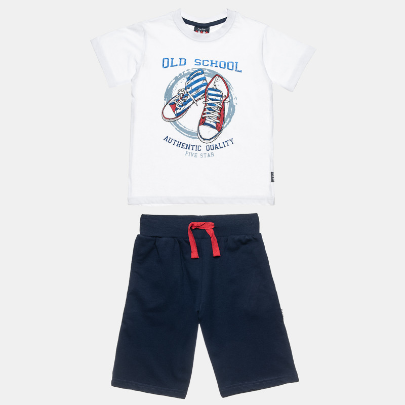 Σετ Five Star μπλούζα με γυαλιστερό τύπωμα και βερμούδα (12 μηνών-5 ετών)