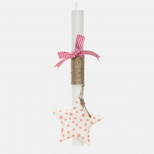 Easter Candle Make-A-Wish with fabric pink star