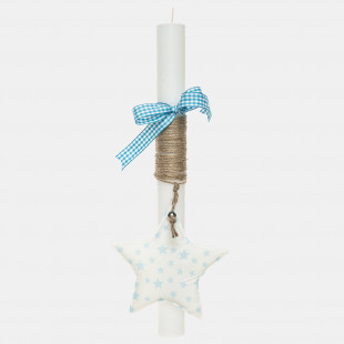Easter Candle Make-A-Wish with light blue fabric star