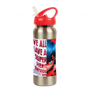 Water bottle Miraculous with straw 580ml