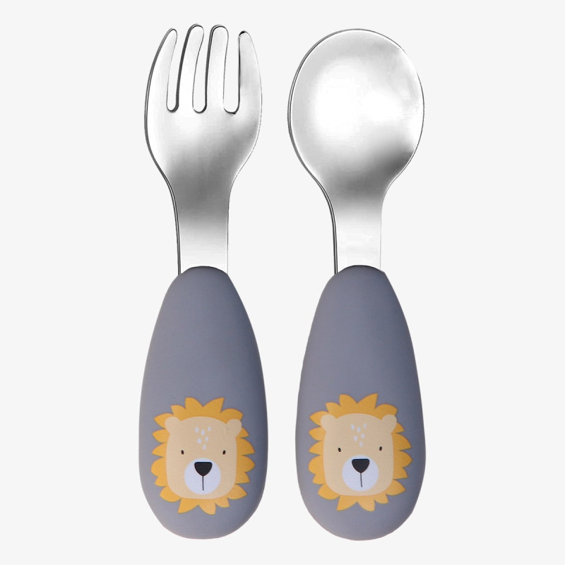 Σετ μαχαιροπήρουνα σιλικόνης Tryco lion (6+ μήνες)