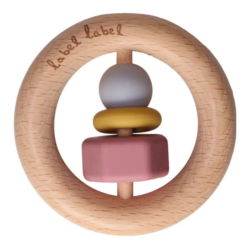 Chewable wooden & silicone toy label label (0+ months)