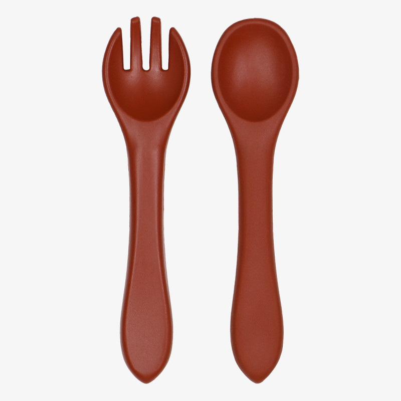 Spoon and Fork silicone Tryco brown (6+ months)