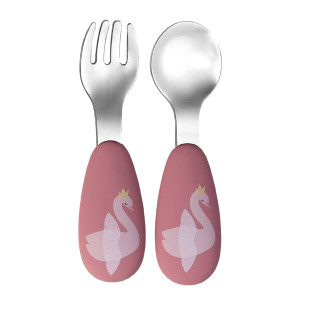 Spoon and Fork silicone Tryco swan (6+ months)