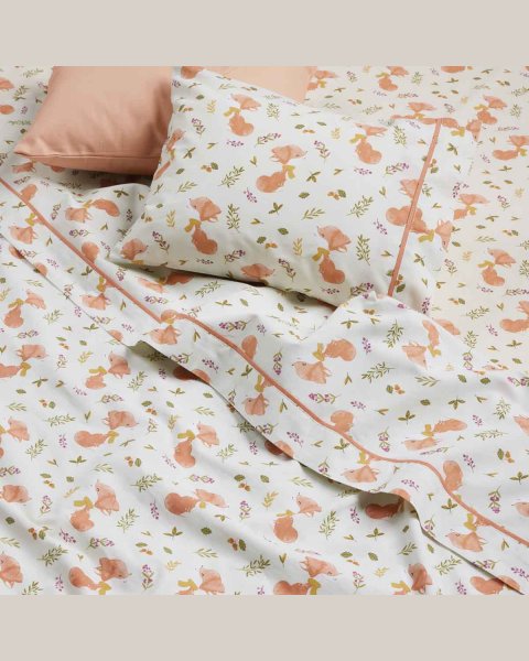 3-piece fox sheet set Das baby (sheets 130x170, pillowcase)