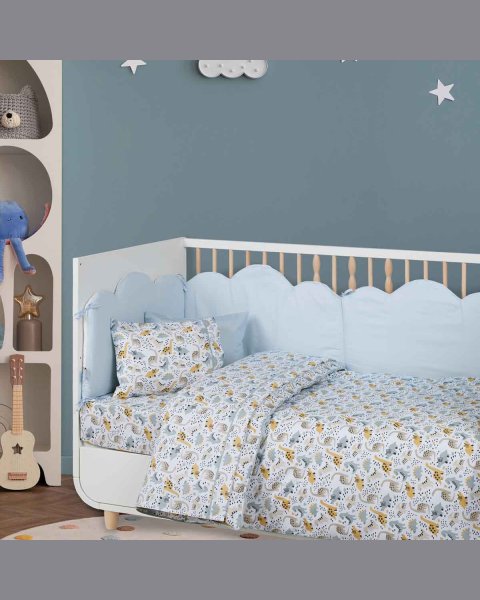Σετ σεντόνια 3τμχ dino Das baby (σεντόνια 130x170, μαξιλαροθήκη)