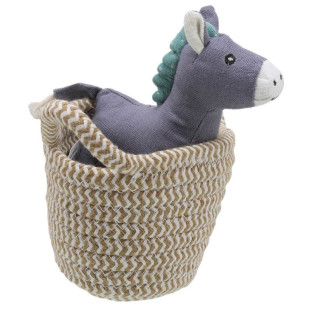Plush toy Wilberry donkey in basket (0+ months)