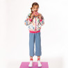 Jacket with floral pattern and decorative metallic heart (6-16 years)