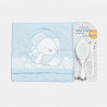 Baby bath set with hooded towel, comb & brush (75x75cm)