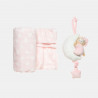 Velvet pink blanket with musical toy (80x110cm)