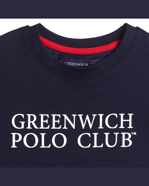 Μπλούζα Greenwich Polo Club με ανάγλυφο τύπωμα (2-16 ετών)