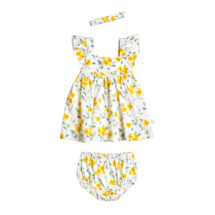 Dress with floral pattern and slip (6 months-4 years)