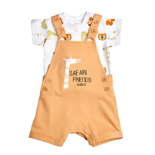 Overall with top Tender Comforts with safari print (3-18 months)
