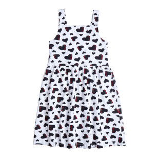 Dress with heart pattern (6-14 years)