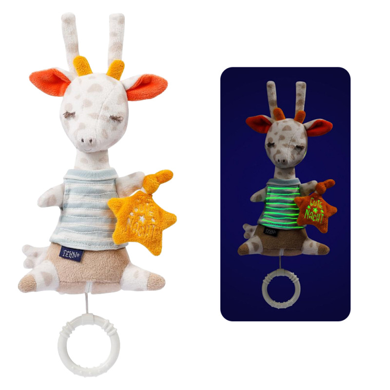 Musical plush toy Fehn & sleeping aid giraffe height 19cm (0+ months)