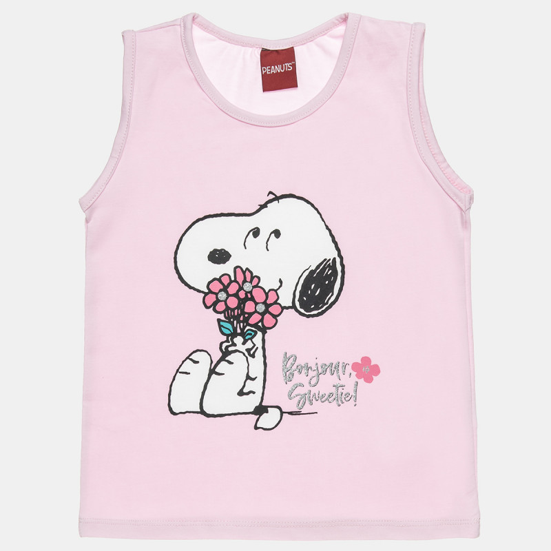 Sleeveless top Snoopy Peanuts with glitter detail (2-8 years)