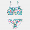 Bikini set sun safe UPF45+ with tropical print (4-16 years)