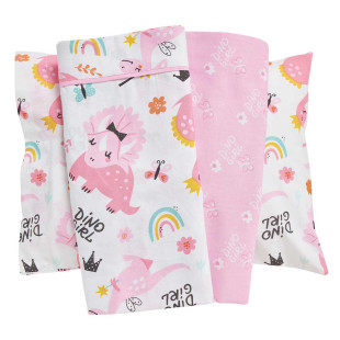 3-piece dino & butterfies sheet set Das baby (sheets 130x170, pillowcase)