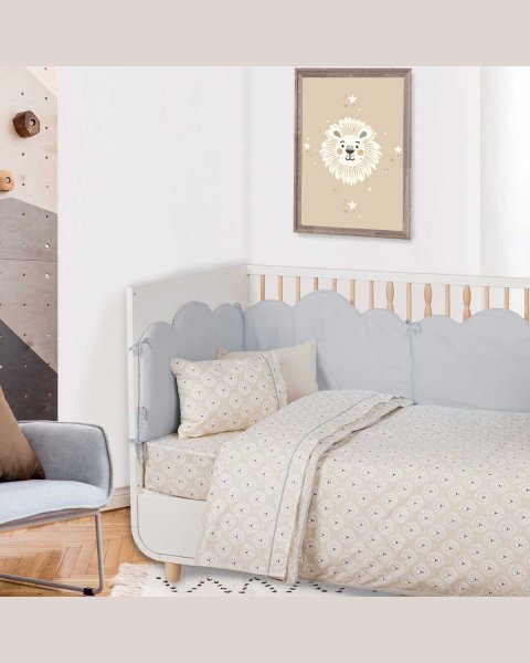Σετ σεντόνια 3τμχ λιοντάρι Das baby (σεντόνια 130x170, μαξιλαροθήκη)