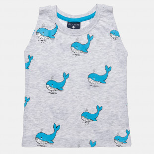 T-Shirt sleeveless with print whales (12 months-5 years)