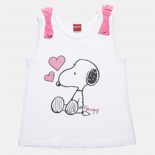 Μπλούζα Snoopy αμάνικη με glitter (2-8 ετών)