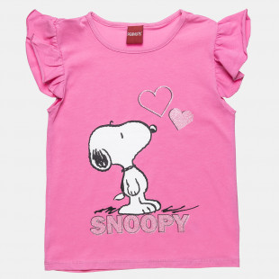 Μπλούζα Snoopy με βολάν και glitter (2-8 ετών)