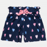 High waist shorts with hearts pattern (6-14 years)