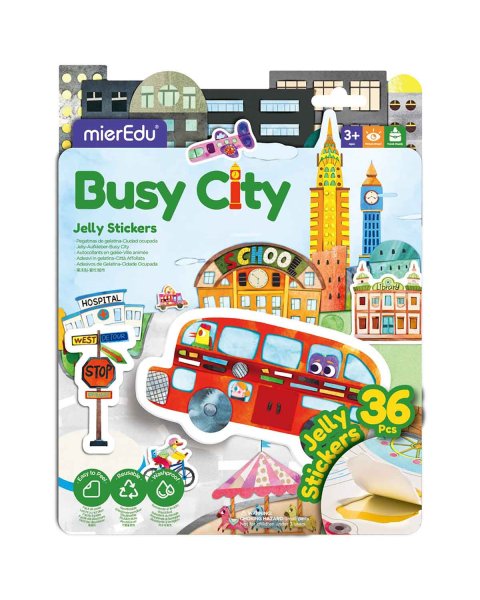 Αυτοκόλλητα επαναχρησιμοποιήσιμα Busy City MierEdu (3+ ετών)