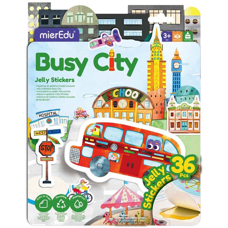 Stickers reusable Busy City MierEdu (3+ years)