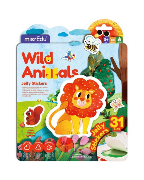 Stickers reusable Wild Animals MierEdu (3+ years)