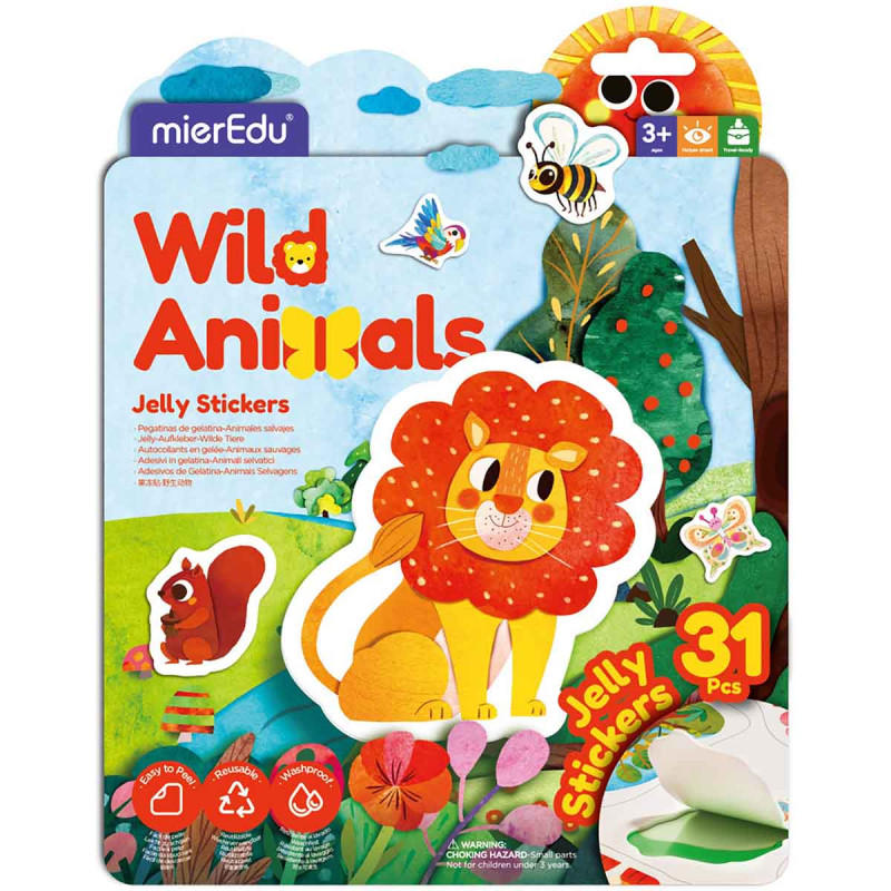 Stickers reusable Wild Animals MierEdu (3+ years)