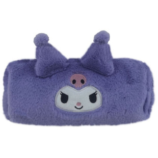 Pencil case with fluffy tecture Kuromi