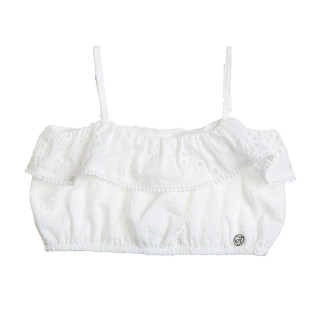 Crop top with cutwork embroidery (6-14 years)