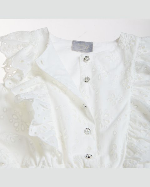 Playsuit with cutwork embroidery (12 months-5 years)