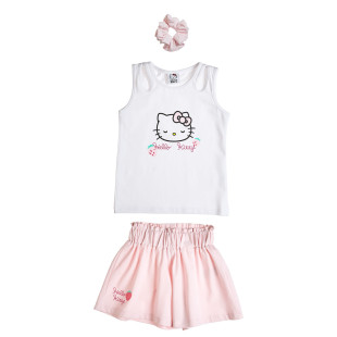 Σετ Hello Kitty με ροζ scrunchie (18 μηνών-5 ετών)