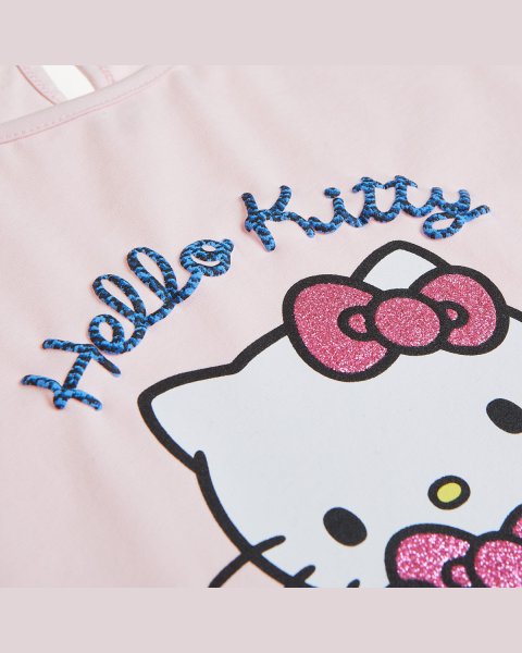 Μπλούζα Hello Kitty με glitter και ανάγλυφα στοιχεία (12 μηνών-5 ετών)