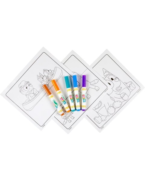 Χρωμοσελίδες Bluey Crayola Colour Wonder με 4 μαρκαδόρους (3+ ετών)