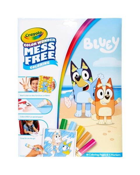 Bluey Crayola Colour Wonder Coloring Pages with 4 Markers (3+ years)