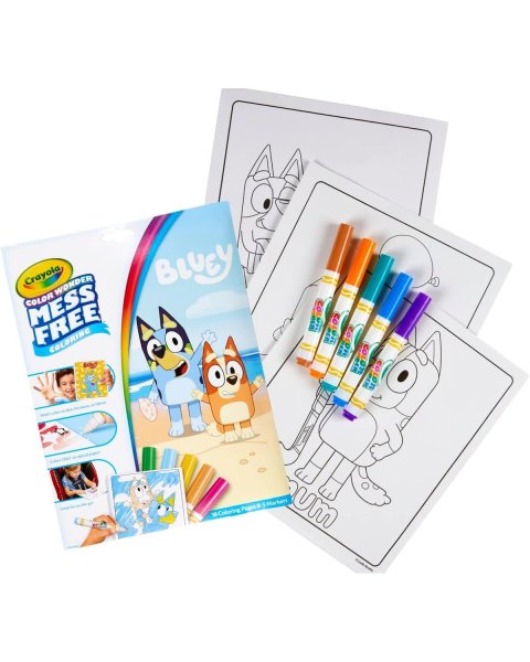 Χρωμοσελίδες Bluey Crayola Colour Wonder με 4 μαρκαδόρους (3+ ετών)