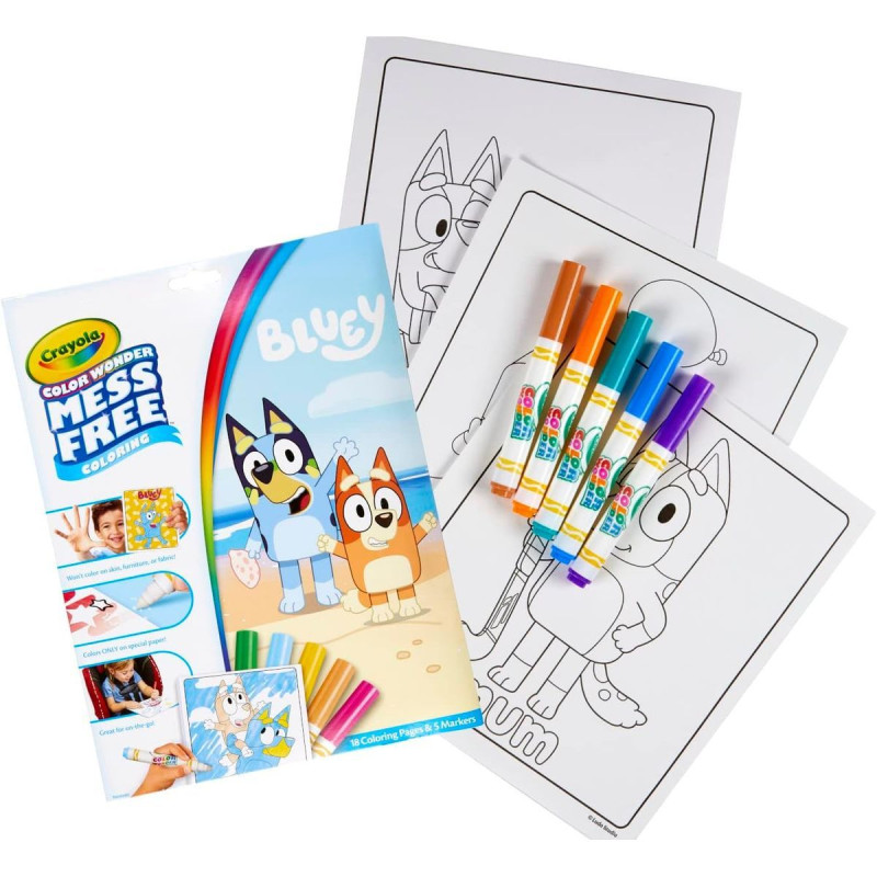 Bluey Crayola Colour Wonder Coloring Pages with 4 Markers (3+ years)