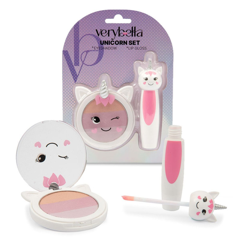 Σετ μονόκερος με σκιά ματιών και Lip gloss - Very Bella - Make up your day