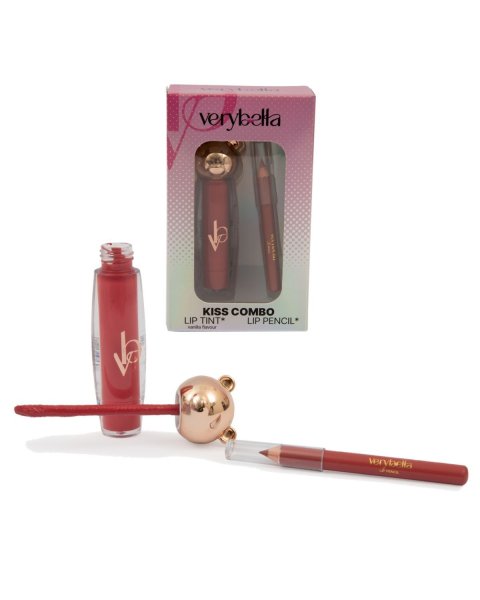 Σετ χειλιών Kiss Combo Lip Tint & μολύβι χειλιών - Very Bella - Make up your day