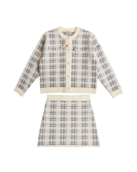 Set viscose cardigan and skirt (6-14 years)