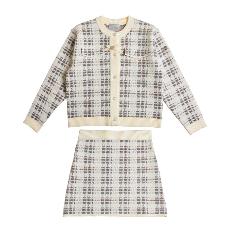 Set viscose cardigan and skirt (6-14 years)