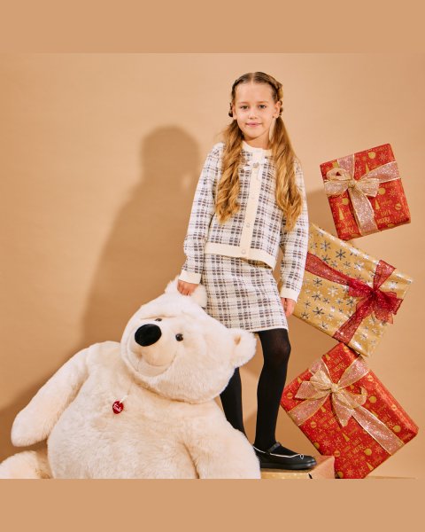 Set viscose cardigan and skirt (6-14 years)