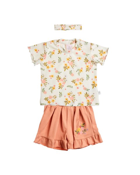 Set Tender Comforts with floral pattern and headband (3-18 months)
