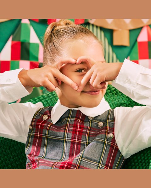 Checkered sleveless dress (6-14 years)