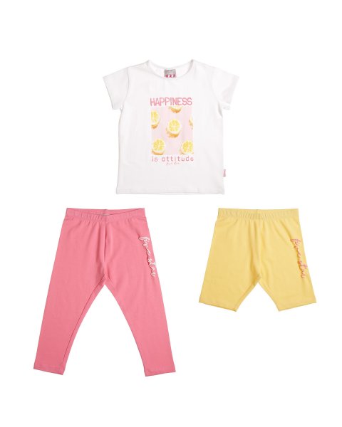 Set 3pcs top with leggings and biker Five Star (6-14 years)