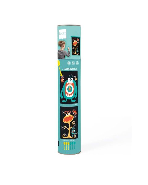 2-Sided Magnetic Scratch Target with 6 Darts Monsters (5+ years)